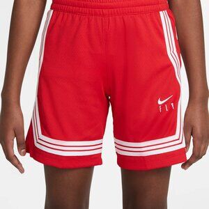 Nike Fly Crossover Youth Basketball Shorts Red White Large Girls